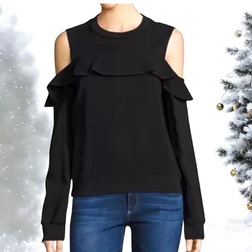 A.C.L. Lindsey Ruffle Cold Shoulder Top - Picture 2 of 5
